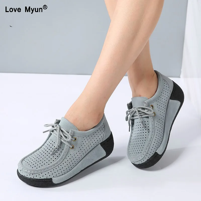 Prix 886 Femmes Appartements Plate Forme Chaussures En Daim En Cuir lacent femmes Mocassins Creepers slipony Femelle Occasionnels Chaussures D été Dames D hiver