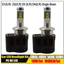 D1 D2 D3 D4 D1S D2S D3S D4S D1R D2R D3R D4R светодиодный Canbus 10400Lm P6 MZ светодиодный Футболка с принтом "автомобиль" лампы авто лампы фары Conversion Kit 12V 24V