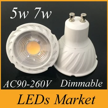 

20pcs/lot Cree cob 5w 7w Led spot lights dimmable Gu10 E27 Mr16 led spotlight bulb lamp warm cold white AC110-240V 12V UL CE SAA