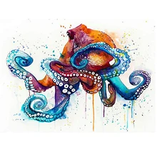 Осьминог алмазная живопись рыбы, индивидуальный заказ, фото на заказ собственный Алмазная вышивка полное алмазное сверло для квадратных отверстий Стразы 5D DIY