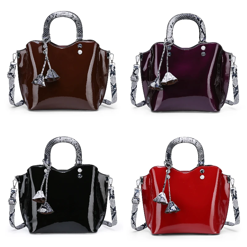 3 шт. роскошные лакированные кожаные сумки серпантин женские сумки дизайнерский бренд тоут женские сумки через плечо наборы клатч кошелек