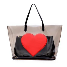 YEJIA MODE Transparent Lässige Totes Tasche Frauen Handtasche 2 Stücke Gelee Klar Composite-taschen Große Kapazität Dame Umhängetaschen