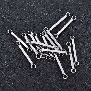 

FUNIQUE 15PCs/lot Silver Color Stainless Steel Connectors For Jewelry Making Four Prism Shaped Connector Charm Findings For DIY