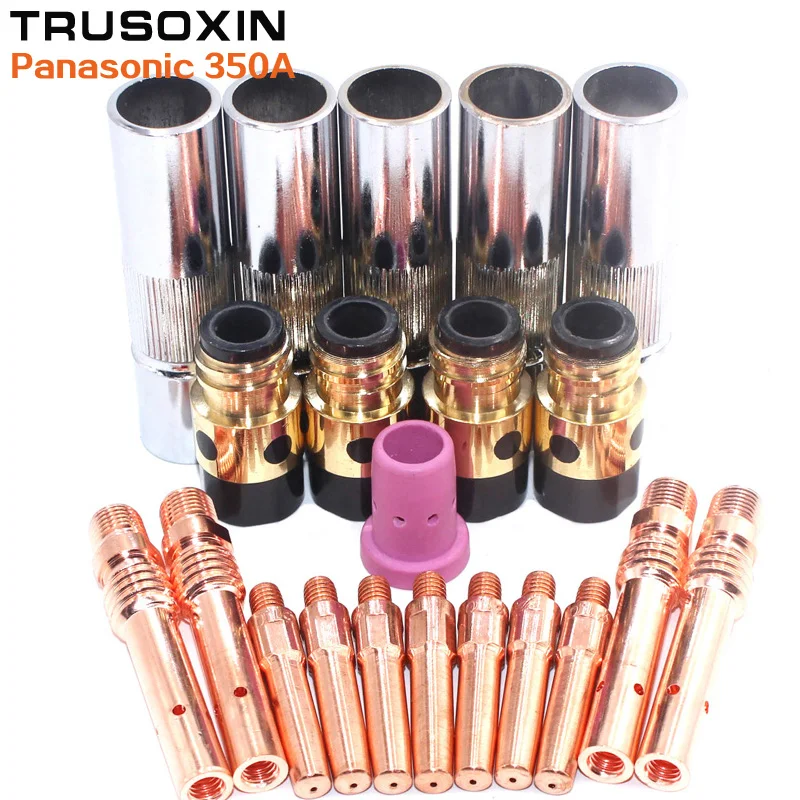 

45pcs Panasonic 350A MIG MAG Gun accessories MIG shield Cups gas diffuser insulator electric tips for CO2 MIG welding machine