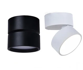 

Single LED Ceiling Spotlight Downlight Lamp Corridor Aisle Porch Light Surface Mounted Foldable Free Rotation Black/White
