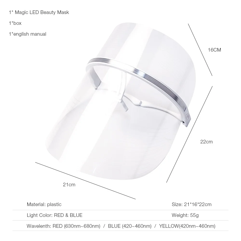 3 цвета терапия светодиодным светом маска для красоты лица инструмент лицевой спа лечение против старения акне, морщины удаления волос/подмолаживания кожи с CE