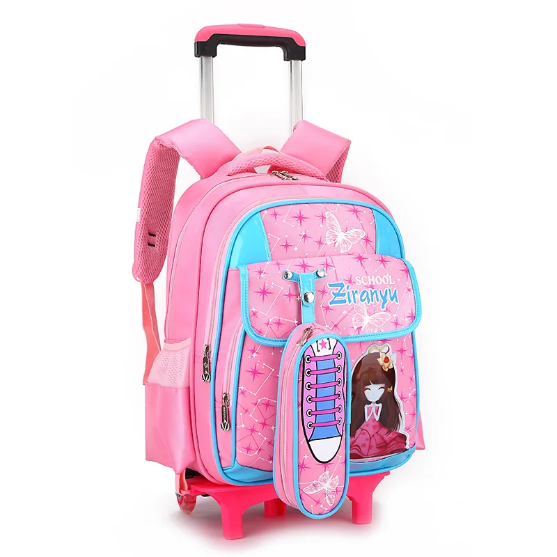 

Trolley Children School Bags Mochila Kids Backpacks With Wheel Trolley Luggage For Girls Boys backpack Escolar Backbag Schoolbag
