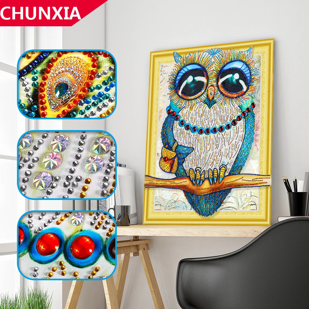 

CHUNXIA Diamond Mosaic Special Shaped Diamond Painting Cross Stitch Lion 5D Diy Home Decoration Painting 40X50CM 007