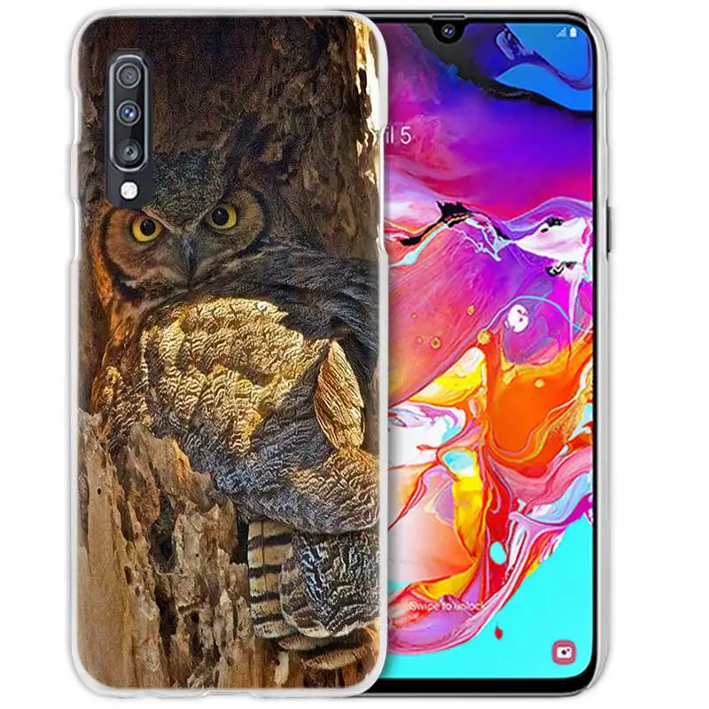 Животное чехол для samsung Galaxy A50 A70 A20e A40 A30 A20 A10 A8 A6 плюс A9 A7 жесткий прозрачный чехол для телефона чехол с камуфляжным принтом совы - Цвет: 03