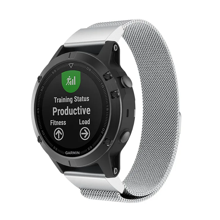 Для Garmin Fenix 5 Quick Fit Band Milanese Metal Band - Цвет: Серебристый