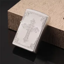 Серебряный крест Чистая медь высококлассная керосиновая зажигалка, высококачественные подарки. Подарок на день отца