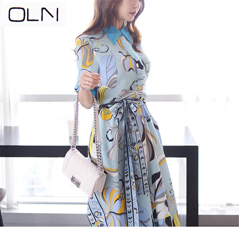 

DRESS Summer new Korean version of the long double-breasted suit collar plaid fishtai New Arrival Vestidos