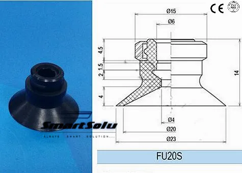 SMC типографские инструменты части плоские круглые маленькие присоски 20 мм FU20S