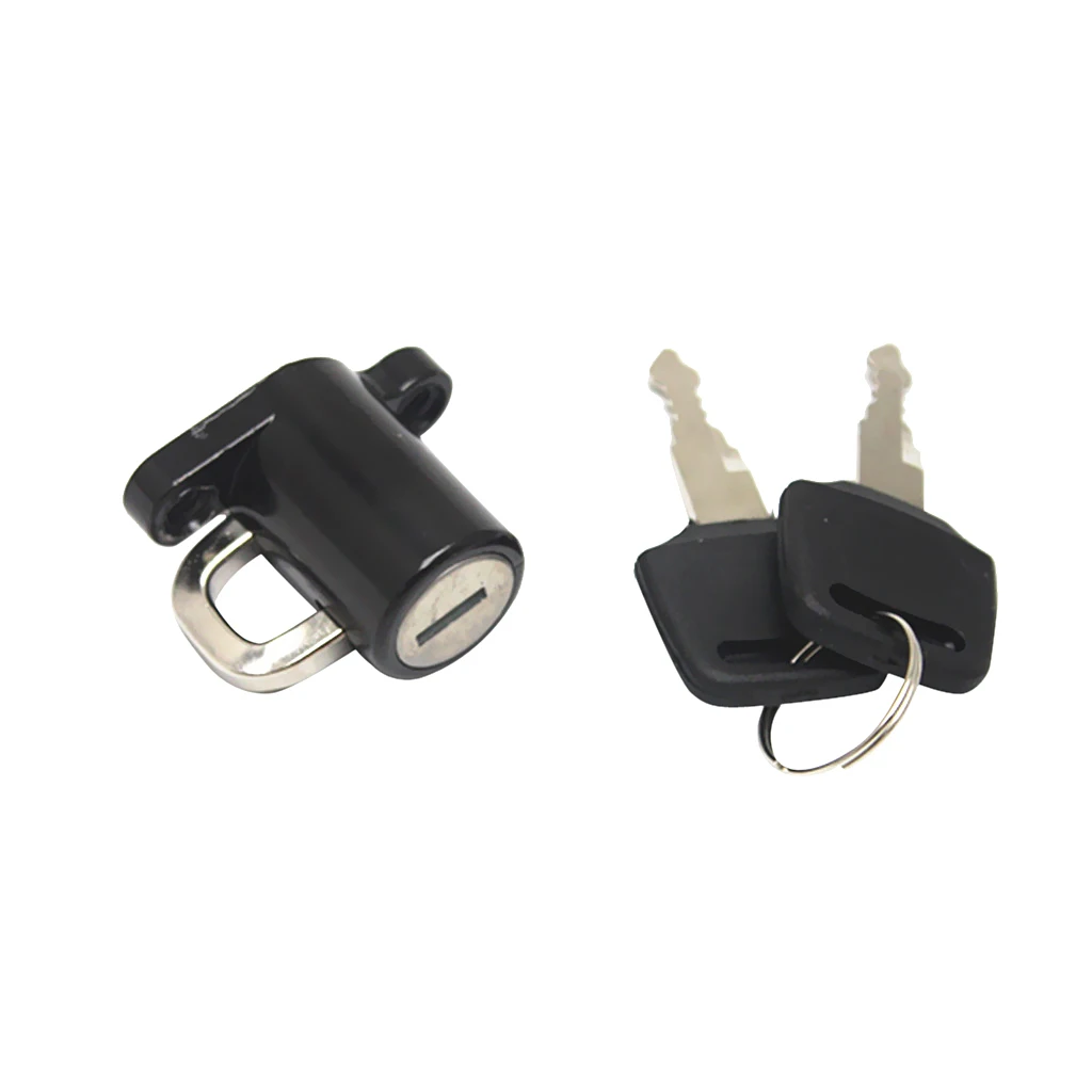 Universal Motorcycle Motorbike Bike Helmet Lock Hanger Hook & 2 Keys Black Plastic and Metal Never fade NOT spot Durable