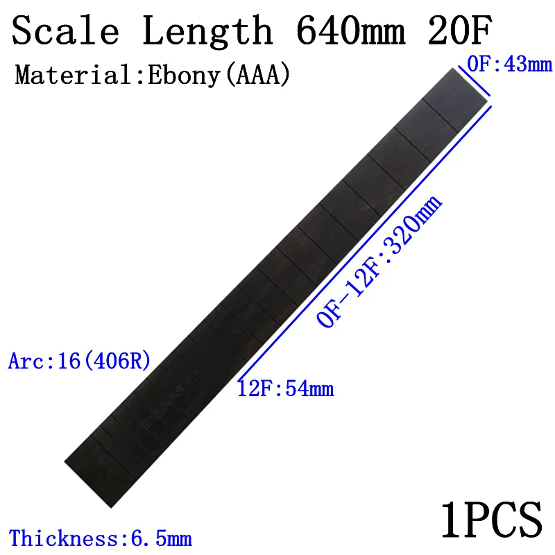 3A Африканский эбонитовый для акустической Гитары Электрический Гитары Классическая Гитары кленовым грифом Гитары делая Материал - Цвет: Scale Length640mm20F