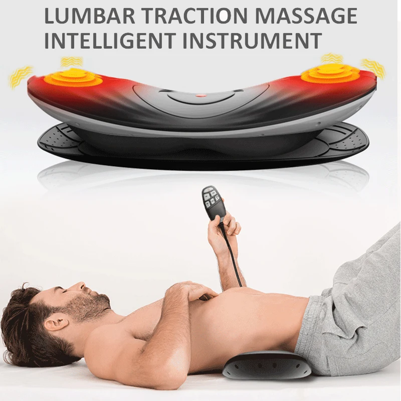 

Lumbar Traction Device Posture Corrector Waist Back Pain Relief Massager Vibration Massage Lumbar Spine Support Waist Stretcher