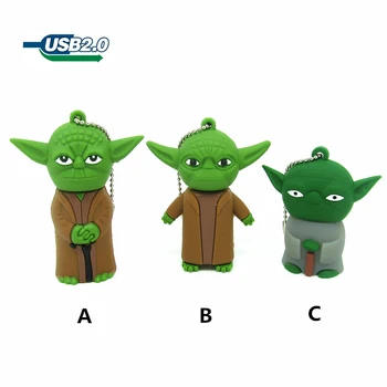 

Star Wars usb flash drive Jedi master Yoda pendrive 4G 8G 16G 32G memory stick u disk personalizado mini gift