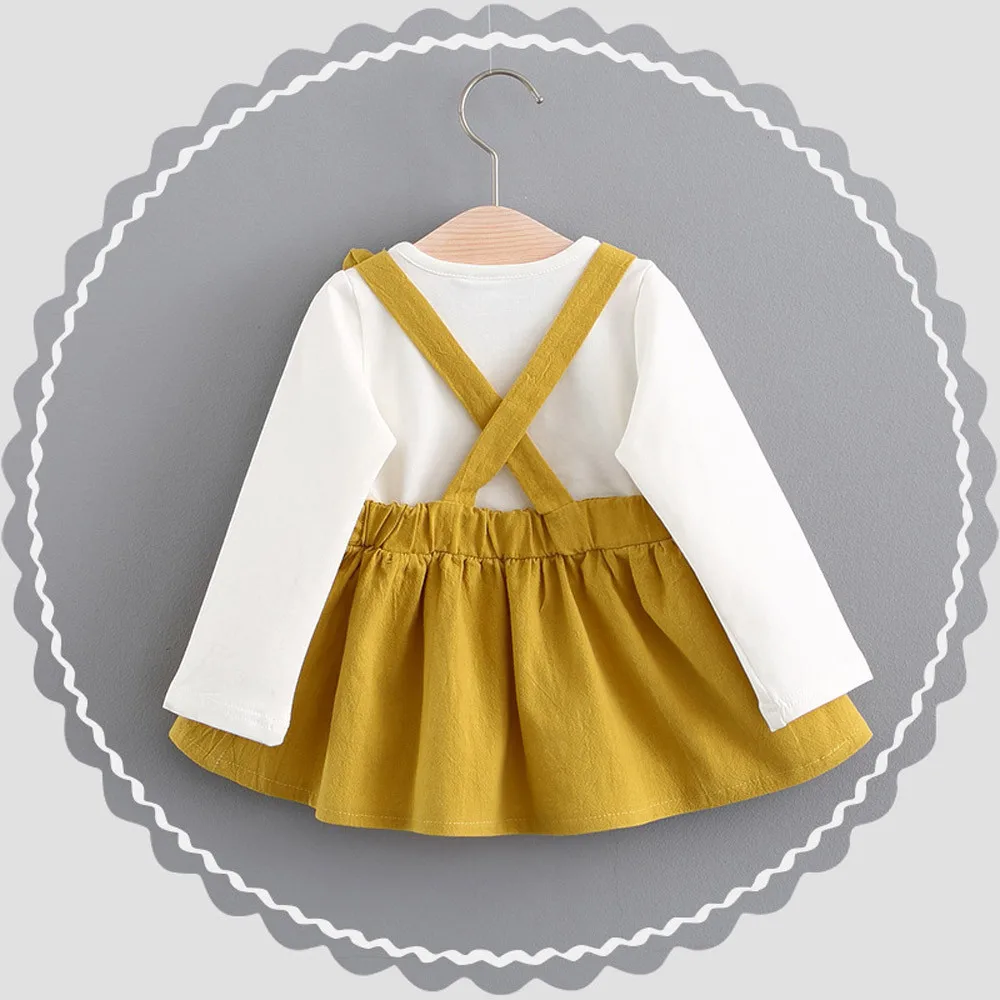Осенний детский бандажный костюм с милым кроликом для маленьких девочек 0-3 лет мини-платье-пуловер 827