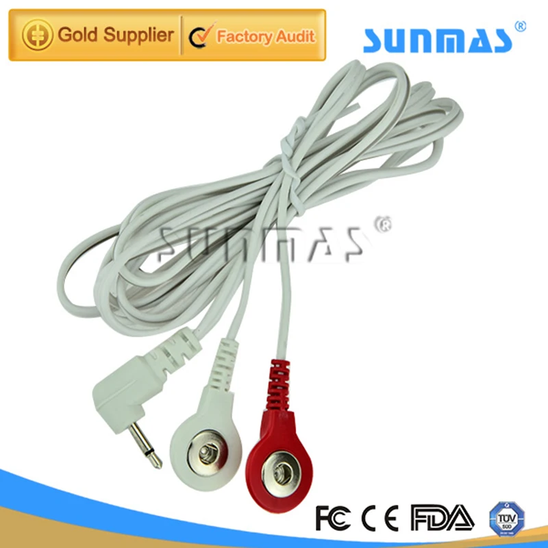 SUNMAS Tens Unit 6 PCS 2.5mm Replacement Wires Snap on Tens Electrode Lead Cord Cable Electrode