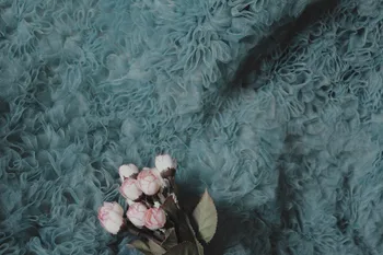 

blue 3D fabric wedding dress nude pink wedding decoration