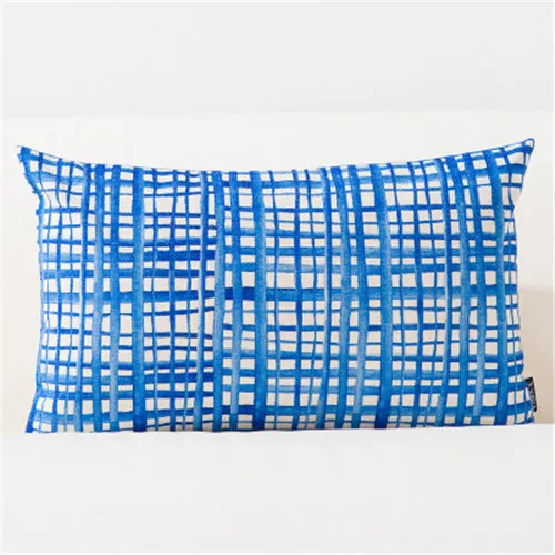 Подушка в скандинавском стиле, Офисная диванная подушка, автомобильный тканевый чехол для подушки, средиземноморский синий простой геометрический чехол для подушки - Цвет: 10