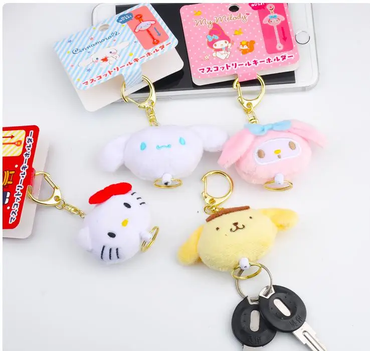 

Hello Kitty My Melody Big Ears Cinnamoroll Dog Egg Yolk Pudding Dog Keychain Bag Backpack Plush Soft Animal Stuffed Toy For Gife