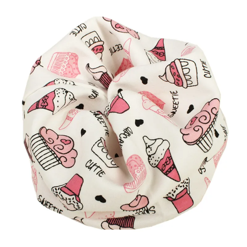 Детский хлопковый шарф, детский шарф, осенне-зимний шарф для мальчиков и девочек, детский шарф с кольцом, детский Волшебный шарф - Цвет: cupcake