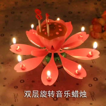 

hot selling newest 2019 Lotus Music Candle Festival Supplies Birthday Candle Lotus Music Candle Birthday Decoration Supplies
