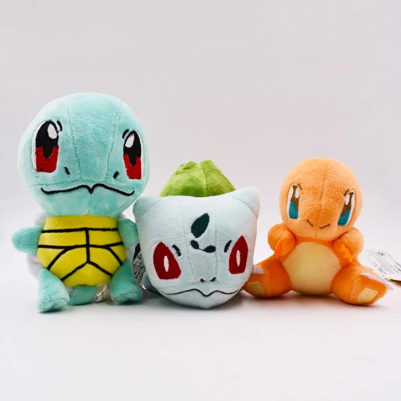

2018 Hot Sales 3pcs/set Pikachu Charizard Bulbasaur Squirtle Plush Toys Doll Collectible Bulbasaur Charmander Squirtle
