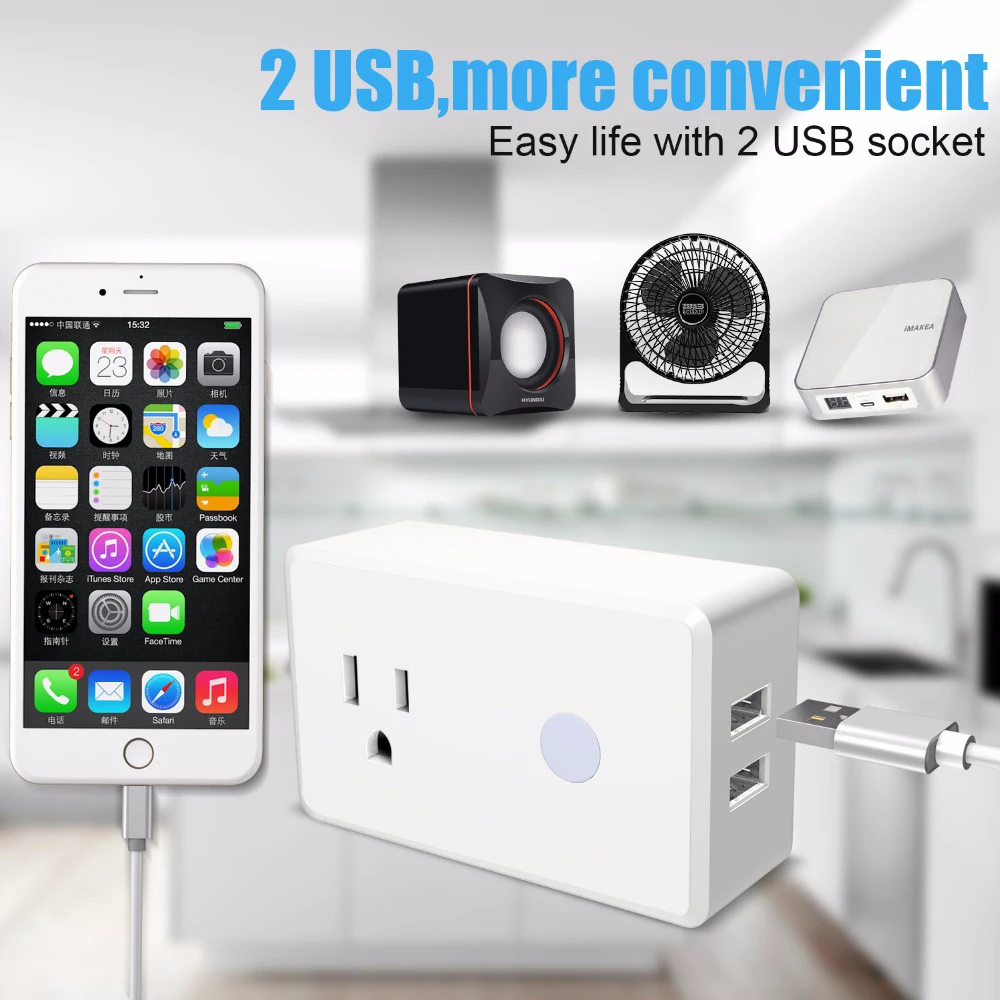 Wireless wifi smart electrical power US plug socket outlet