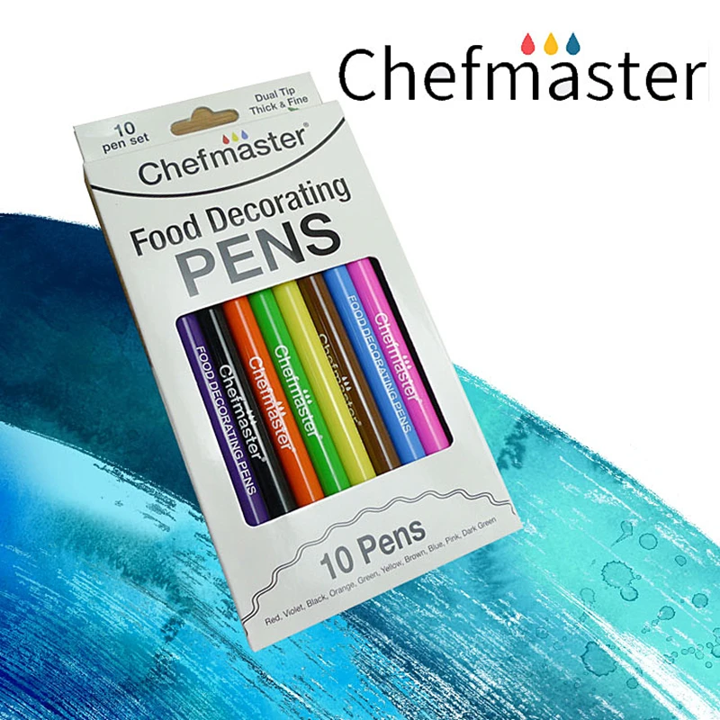 

American chefmaster edible black pigment pen biscuit fondant cake hand-painted hook line writing color pen