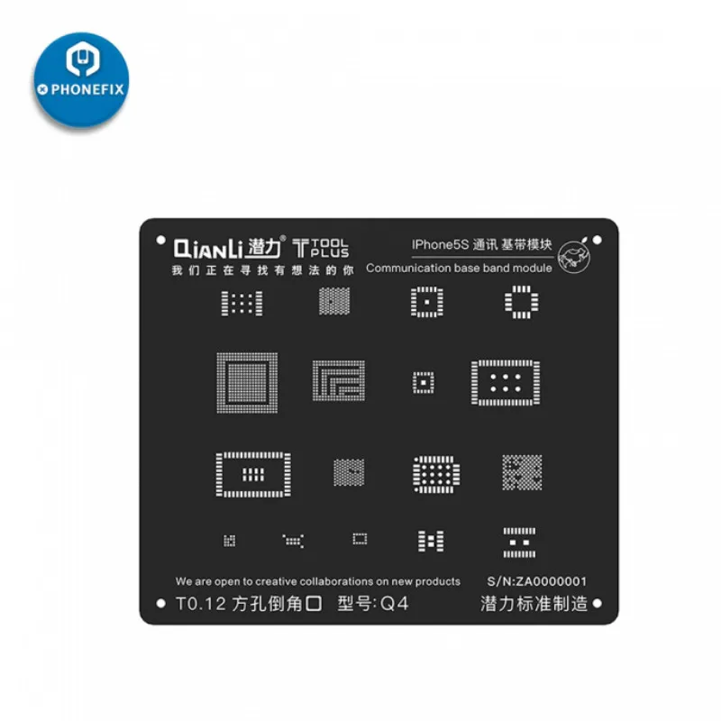 ToolPlus QianLi iBlack 3D BGA трафарет для iPhone 6 7 8 X связь BaseBand Модуль Ремонт