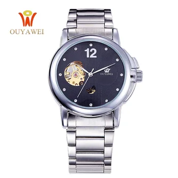

OUYAWEI Brand Luxury Sport Watch Men Automatic Skeleton Mechanical Wristwatches Fashion Casual Stainless Steel Relogio Masculino