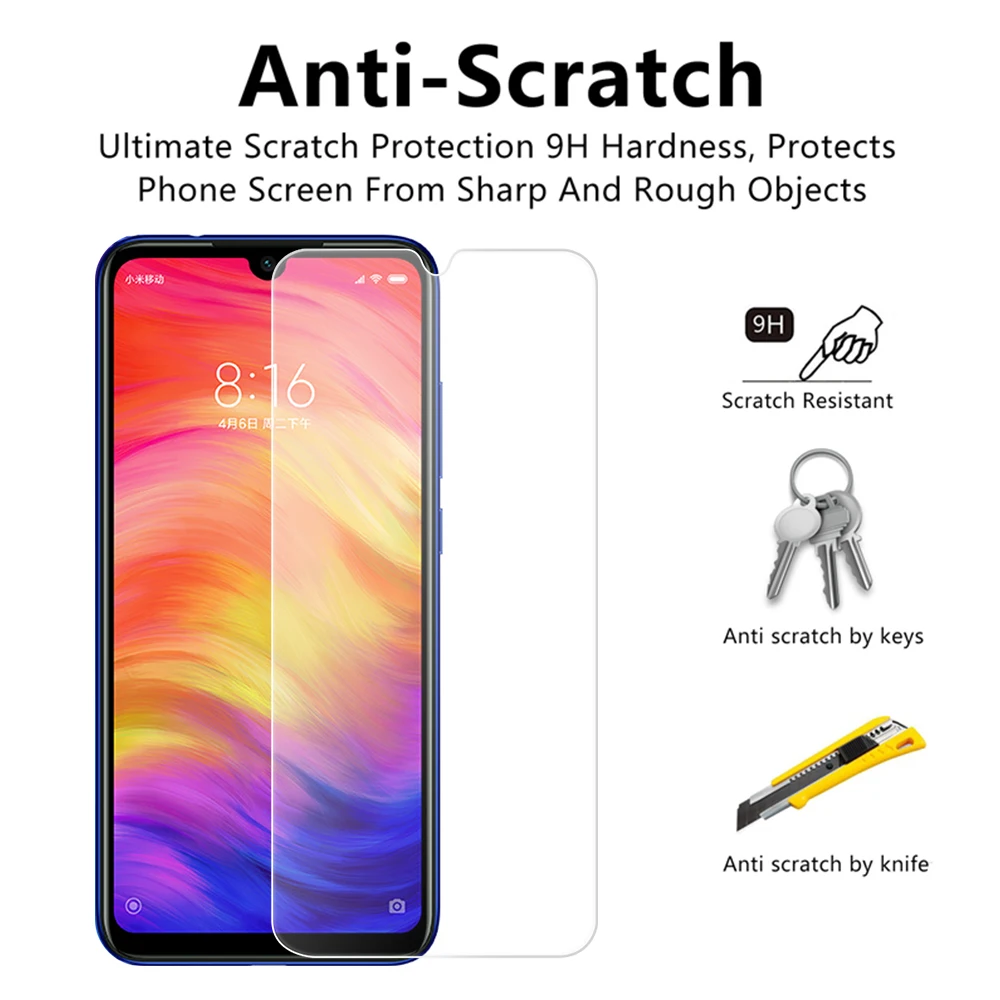 2 в 1 закаленное стекло+ Защитная пленка для камеры мягкая пленка для Xiaomi Redmi Note 7 Note7 защитная пленка M1901F7G M1901F7H Satefy glass