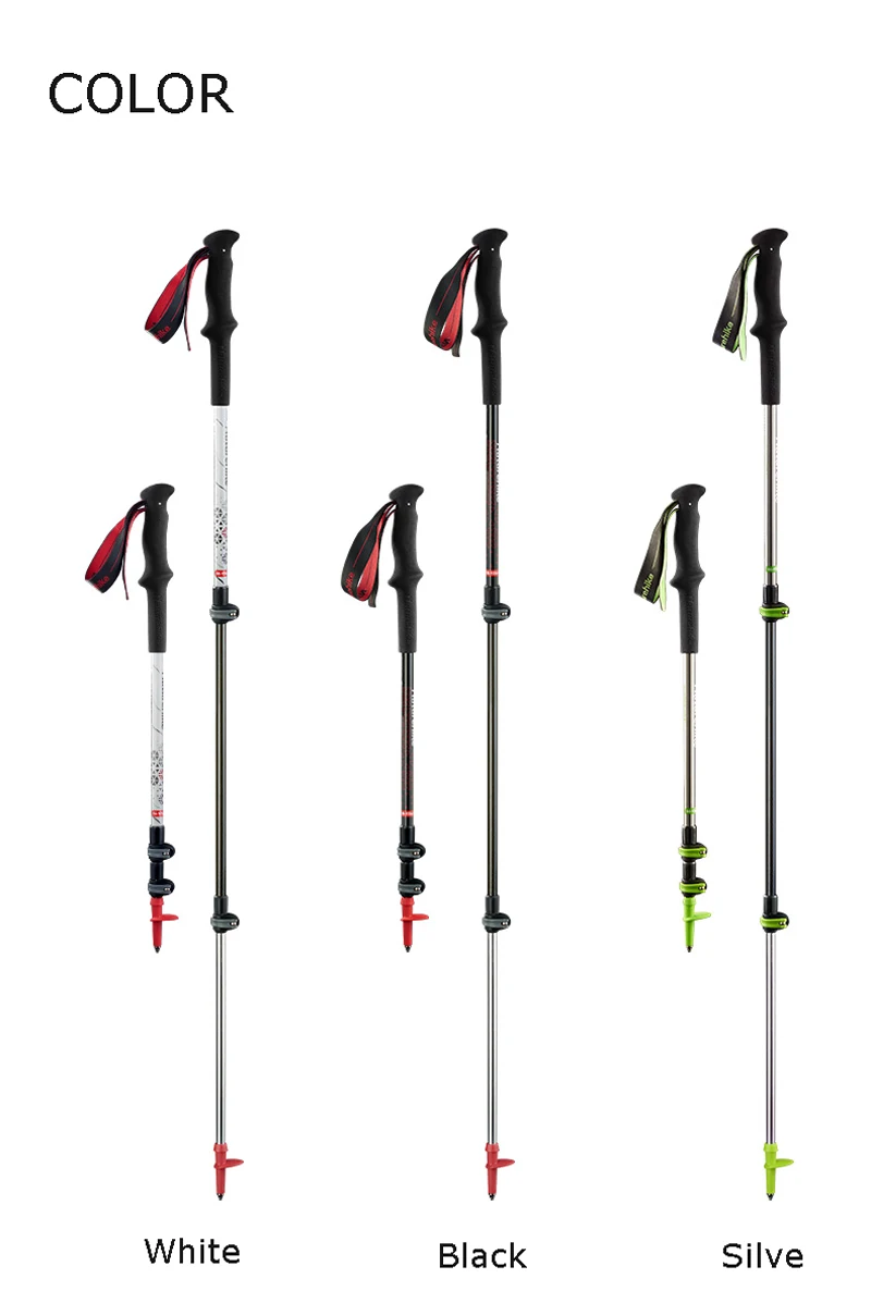Pólos de Fibra Naturehike Telescópica Trekking Carbono Leve Caminhadas Nordic Caminhada Correndo Varas Fechaduras Rápidas Cana 185g 1 pc 4 fibra carbono leve caminhadas nordic caminhada correndo