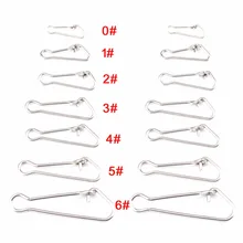 Новинка 100 шт. 7 размеров из нержавеющей стали с крючками и защелками, рыболовный баррель, поворотные безопасные защелки, крючки, рыболовные крючки, соединители для лески 0#-6