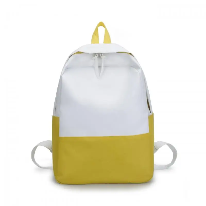 

2018 Modern Patchwork Color Women Men Backpacks Brand Double Zipper Yellow School Bags Korean Mochia College Students Laptop Bag
