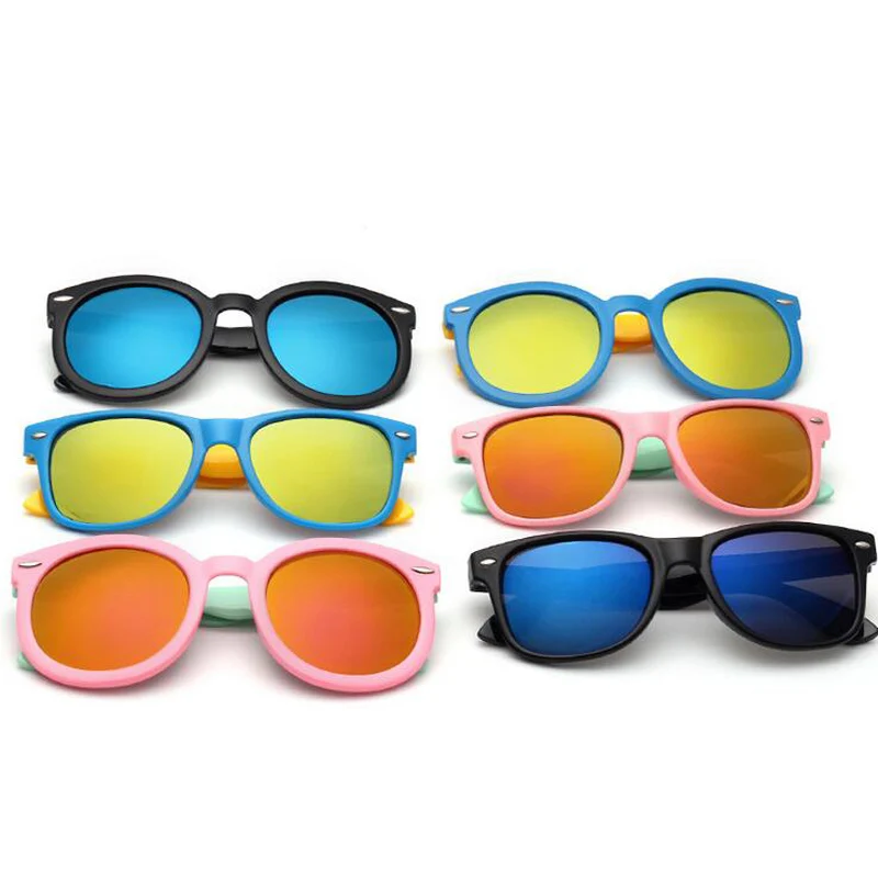 Высокое качество детские солнцезащитные очки Мальчики Девочки малышей антибликовые солнцезащитные очки UV400 очки ребенок Оттенки Óculos Infantil