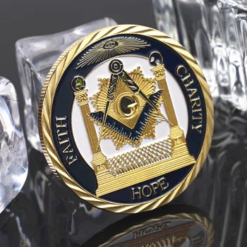 

Masonic coins Commemorative Medal souvenir Gold plated mason freemason