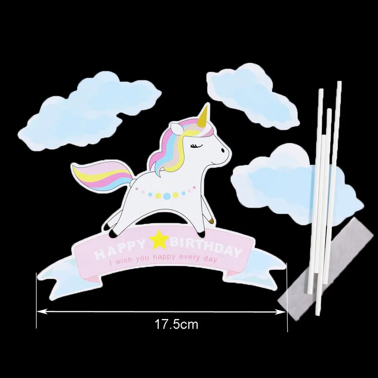 1 упаковка, единорог, топпер для торта, фламинго, Топпер для кексов, слон, воздушный шар, узор для детей, день рождения, свадьба, украшение торта - Цвет: 1pack
