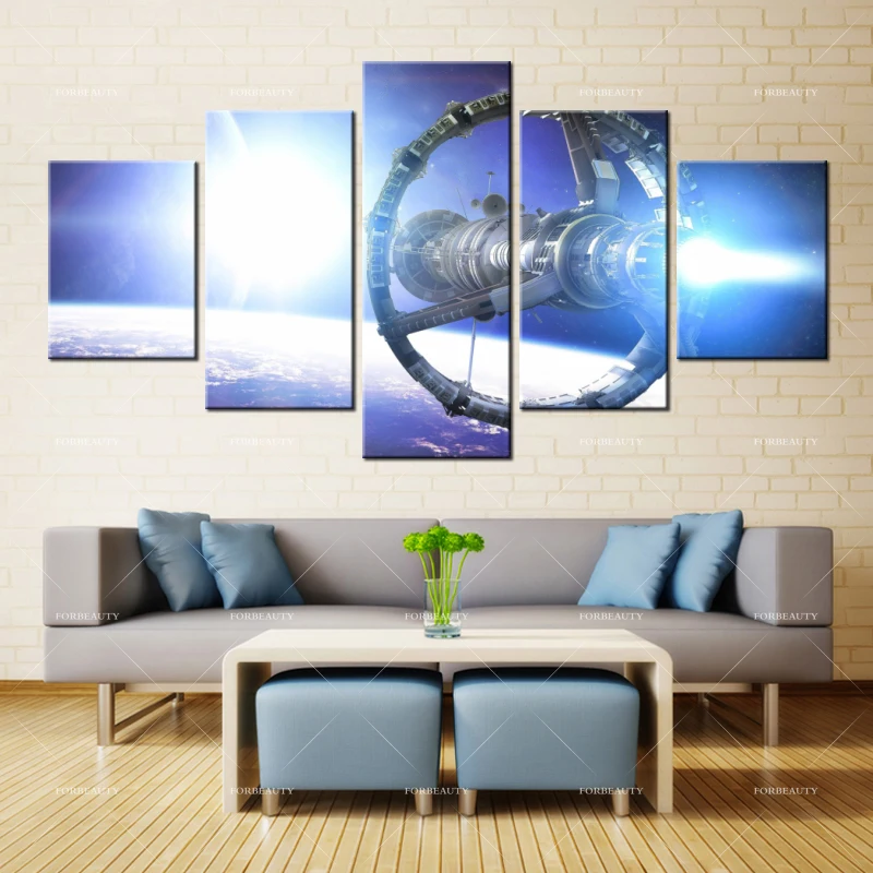 Forbeauty холст живопись настенное искусство космо_planet_ship_art_star печать распылением