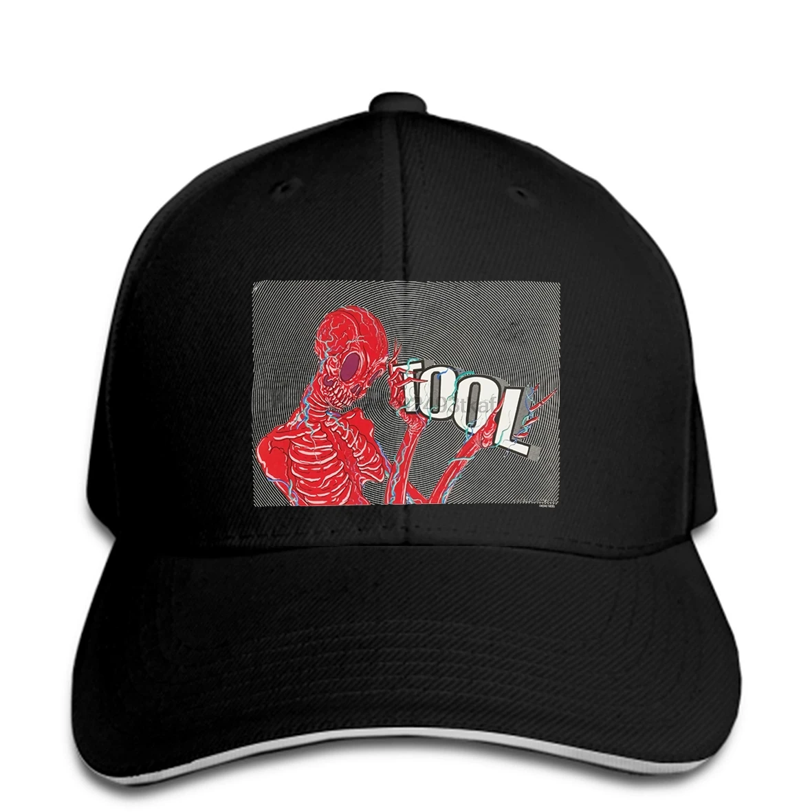 

Baseball cap Authentic TOOL Band Skeleton Holding Logo White Hat Peaked cap