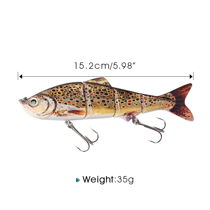 DONQL 1 шт. воблеры Minnow для рыболовной приманки 4 сегмента 15,2 см 35 г жесткие воблеры для ловли щуки с 3D глазами тройные Крючки - Цвет: Model 3