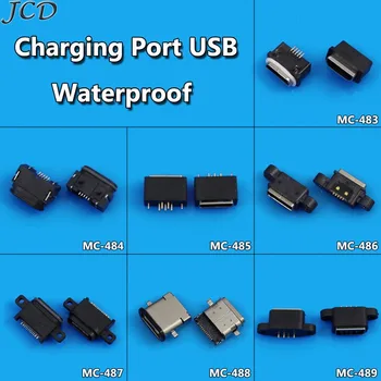 

JCD 1pcs Waterproof Micro USB Type C Connector Female Charge Charging Dock port Plug Type-C USB 2.0 Socket jack