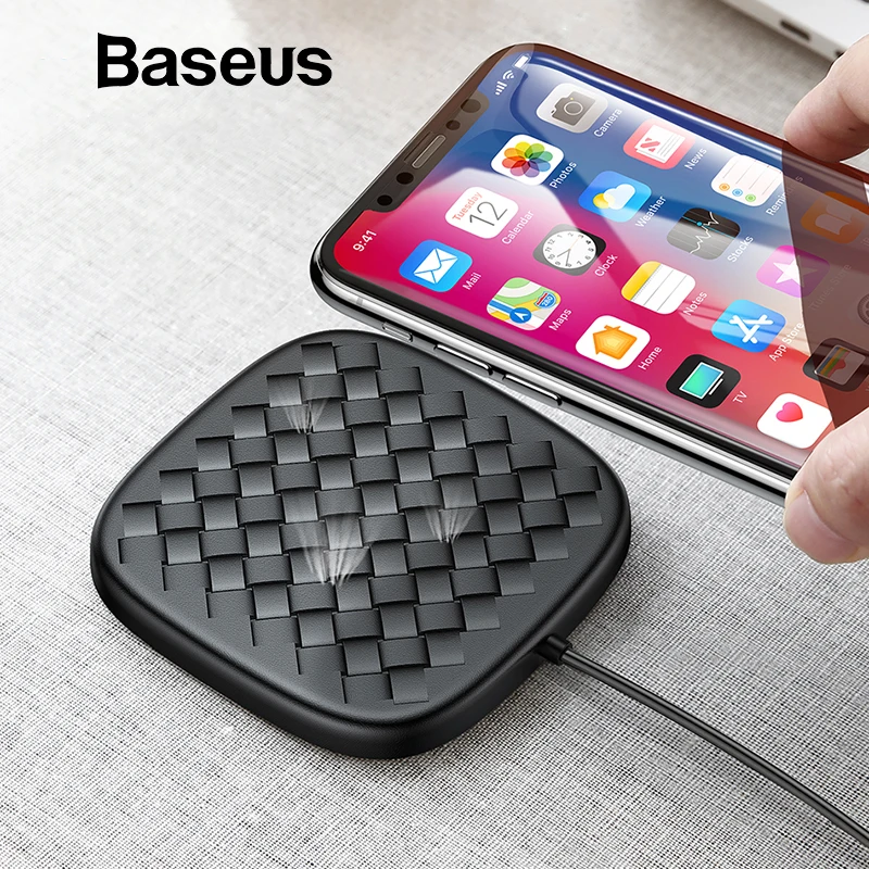 Baseus Breathable Wireless Charger For iPhone X Xs Max XR Fast Wireless Charging For Samsung Note 9 S9 S8 with heat dissipating