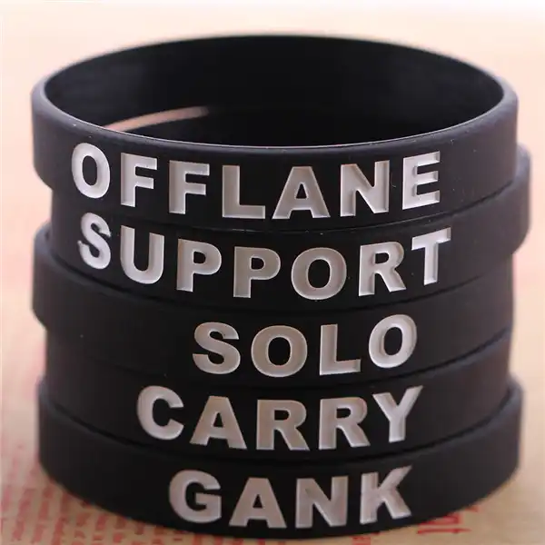 10 Pcslot Dota 2 Wristband Dota2 Offlane Support Solo Carry Gank Printed Band Game Heroes Jewelry Free Shipping
