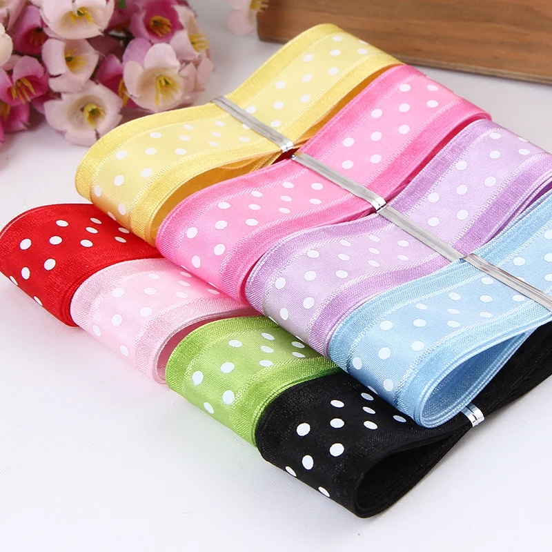 Bilateral Organza Printing Polka Dots Ribbon 1''25mm Handmade Hair Bow Party Christmas Wedding Decor DIY Sewing Fabric 1 Yard ribbon decoration,ribbon supplies,sewing ribbon,organza ribbon