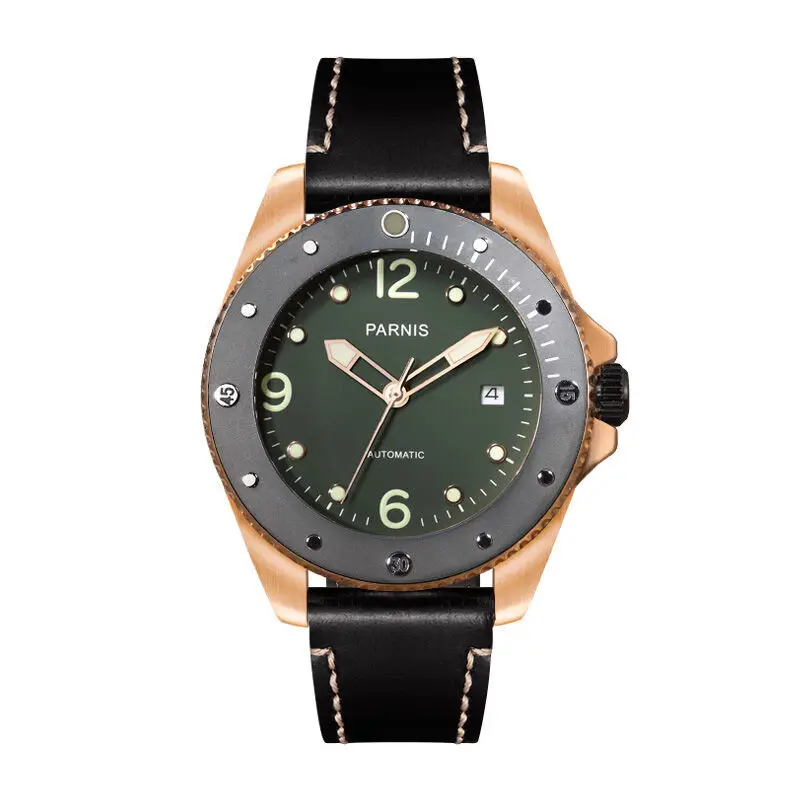 Parnis Outdoor Seriers Luminous Mens Sapphire Glass Ceramic Bezel 100m Waterproof Sport Automatic Mechanical Watch Wristwatch
