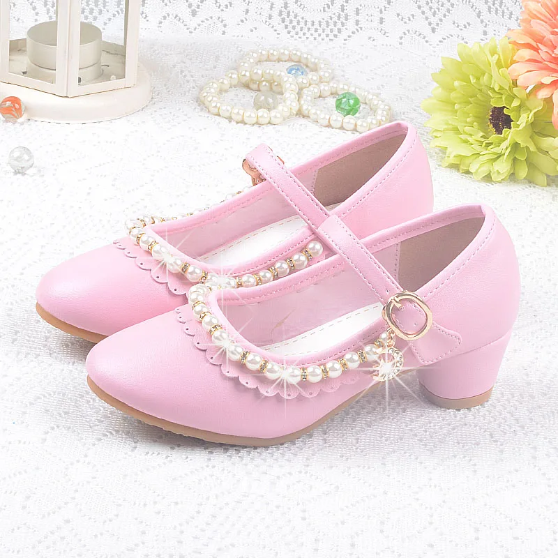 Children Princess Sandals Kids Girls Beautiful Wedding Pu Leather