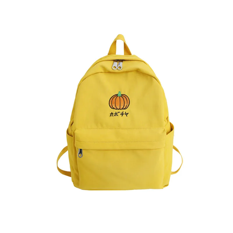 Menghuo большой емкости Повседневный водонепроницаемый нейлоновый женский рюкзак милый мультфильм фрукты Вышивка Девушка преппи школьный рюкзак Mochilas - Цвет: Yellow